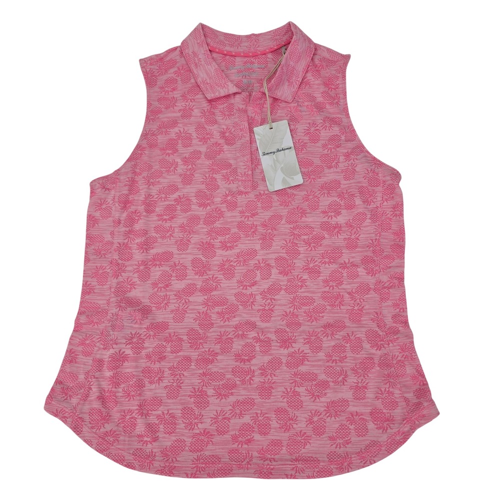Tommy Bahama Palm Coast‎ Pineapple Top Womens Medium Pink IslandZone Sleeveless